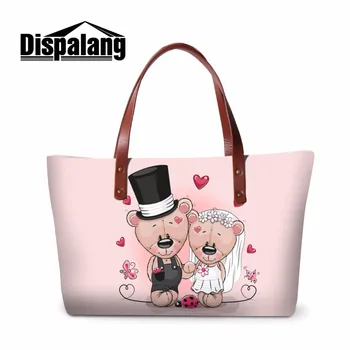 

Dispalang Shoulder Handbags for Women Cartoon Large Tote Bags Cute Bear Hand Bags for Girls Big Summer Beach Bag Female Shopping