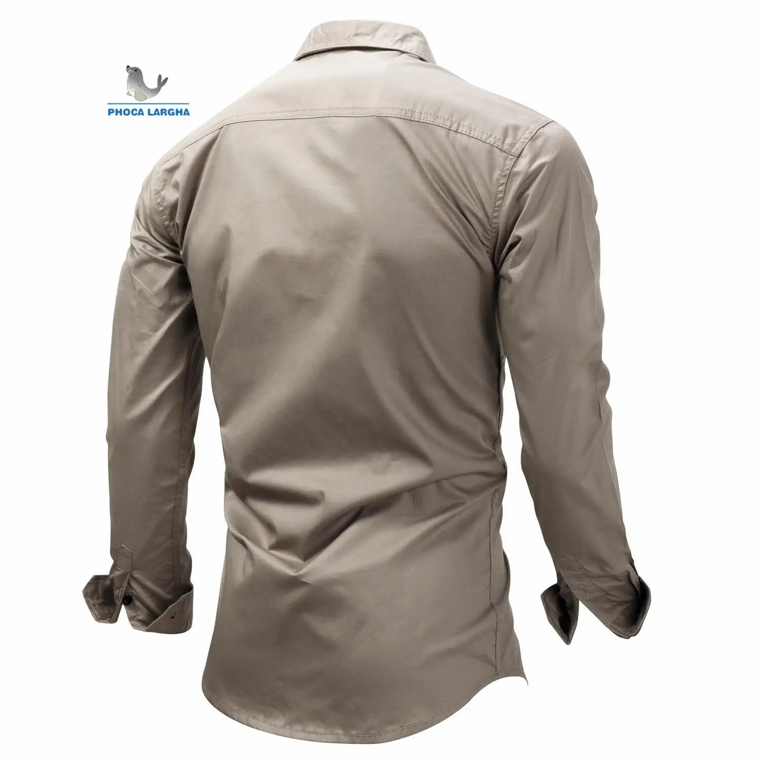 Summer Military Quick-drying Outdoor Men's shirts Solid Color Turn-down Collar Men's Tactical Clothing Camping Long-sleeved Khak