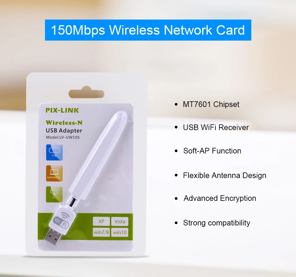 PIXLINK LV UW10S USB WiFi адаптер MT7601 чип 150 мбит/с Беспроводной wi fi модем повысить сигнал