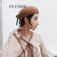PCFDDR шерстяные береты с бабочками осенняя и зимняя художественная ретро-шляпа в виде тыквы, шляпа японского художника