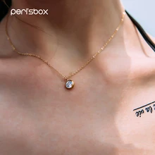 Peri'sBox изящное крошечное колье-чокер из кубического циркония для женщин, простое звено цепи, многослойные богемные короткие Колье, маленькое CZ ожерелье с подвеской s