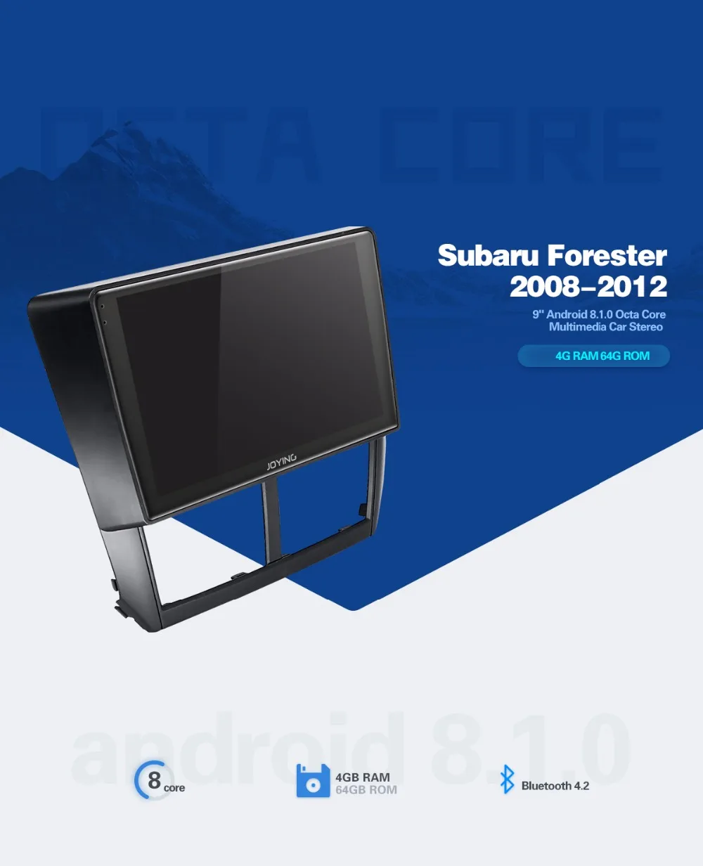 Discount JOYING 2 din Android 8.1 car radio player for Subaru Forester 2008-2012 built in DSP support Android auto stereo GPS head unit 9