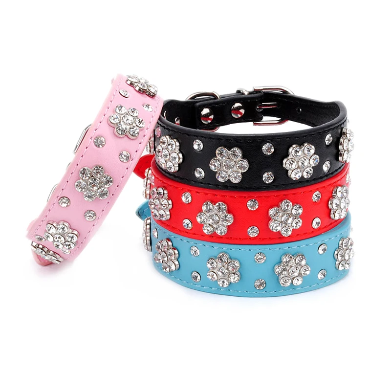 PipiFren Small Dogs Collars Cats Puppy Rhinestone For Pet Accessories