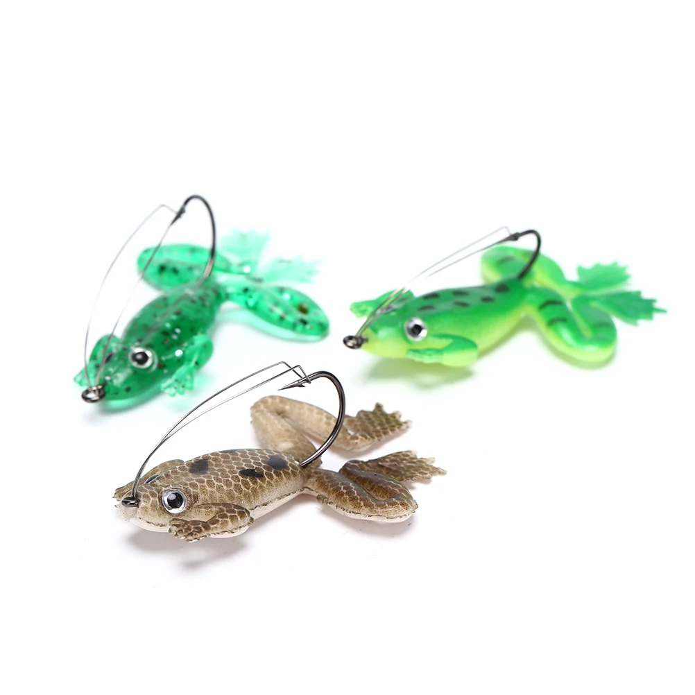 2pcs/pack Soft Frog Fishing lures Plastic Fish with Hook 6cm/5g Frog