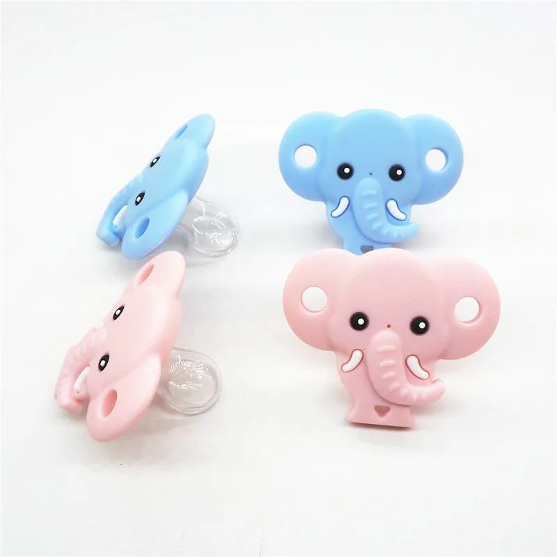 Chenkai 10 pièces sans BPA Silicone éléphant sucette factice dentition bricolage nouveau-né infantile bébé soins infirmiers bijoux Animal jouet artisanat (lot de 10)