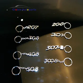 

Car Keyrings For Peugeot Logo 207 307 308 408 3008 508 Keychain 4x4 4WD Keyring Car Styling Alloy Key Ring Keyrings