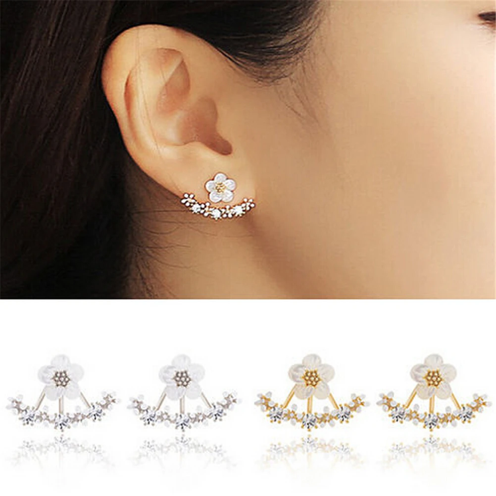 1Pair Korean Style Small Flower Daisy Piercing Stud Earrings For Women