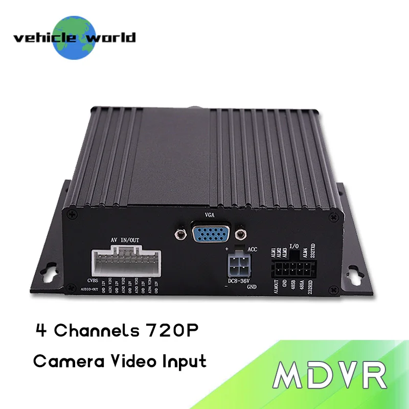 AHD 720P 4ch sd карта автомобиля черный ящик dvr