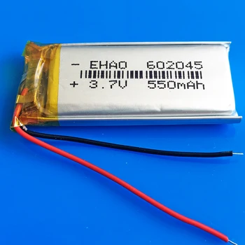 

3.7V 550mAh lipo polymer lithium rechargeable battery for MP3 GPS DVD bluetooth recorder headset camera smart watch 602045