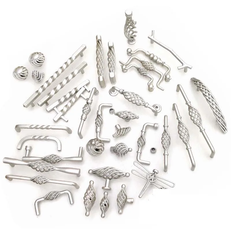 

UNOLOCKS 9PCS Champagne Silver Birdcage Knobs and Pulls Decorative Drawer Dresser Cabinet Hardware Knobs Handle Pulls