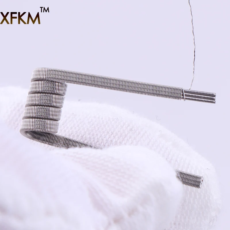 XFKM 50/100 pcs High Density Pre-built NI80 Premade Frameclapton Coil 3 Cores DIY Coil Heating alien clapton Coil Wire for rda XFKM 50/100 pcs High Density Pre-built NI80 Premade Frameclapton Coil 3 Cores DIY Coil Heating alien clapton Coil Wire for rda