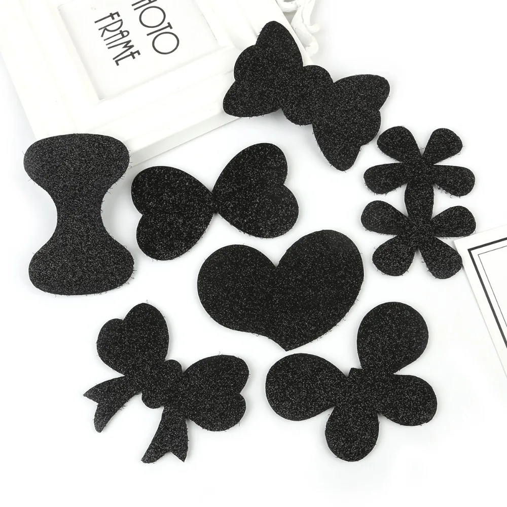 

Black Women Girls Flower Bangs Magic Paste Posts Bow Heart Hair Sticker Clip Tape Fringe Hair Bang Patch Stick Hair Accessories