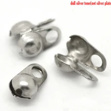 Шампуры из нержавеющей стали Calottes Конец щипцы бусины шариковая цепь серебряный тон 8 мм(3/") x 4 мм(1/8"), 10 штук Новинка