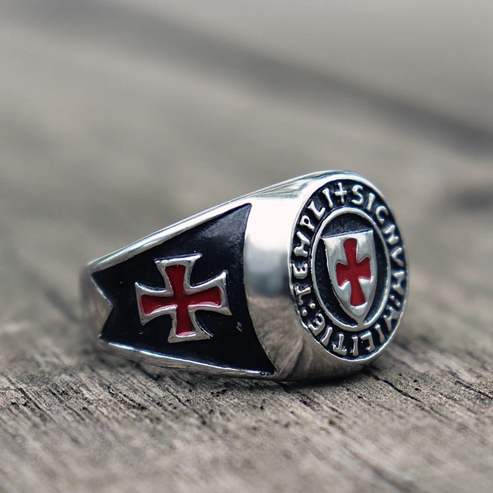 Мужские Рыцари крест тамплиеров масонская нержавеющая сталь кольцо Freimaurer Байкер ювелирные изделия