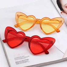 «любящее сердце» солнцезащитные очки Для женщин милые пикантные ретро солнцезащитные очки «кошачий глаз» Винтаж 90s очки Розовый и красный цвет блеск линзы очки для женщин