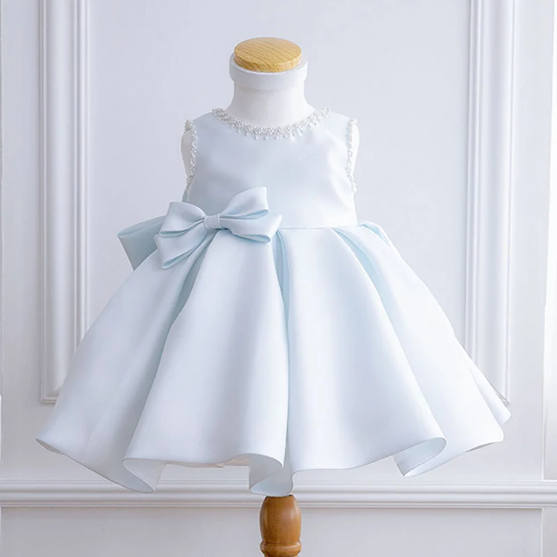 Newborn Girl Dress for Wedding Party Beaded Tulle Baby