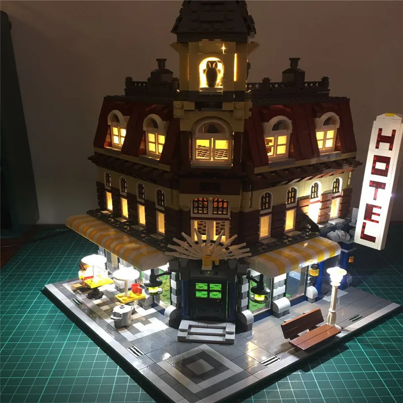 

Led Light Set DIY Cool Building City Street 10182 Cafe Corner Model House Toys Building Blocks Creator City Street Lighting