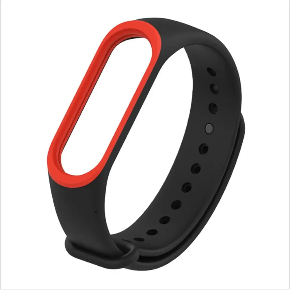 Силиконовый ремешок mi jobs для mi band 4 3, сменный ремешок на запястье для Xiao mi band 4 NFC Global Smart bracelet для женщин и мужчин - Цвет: black red