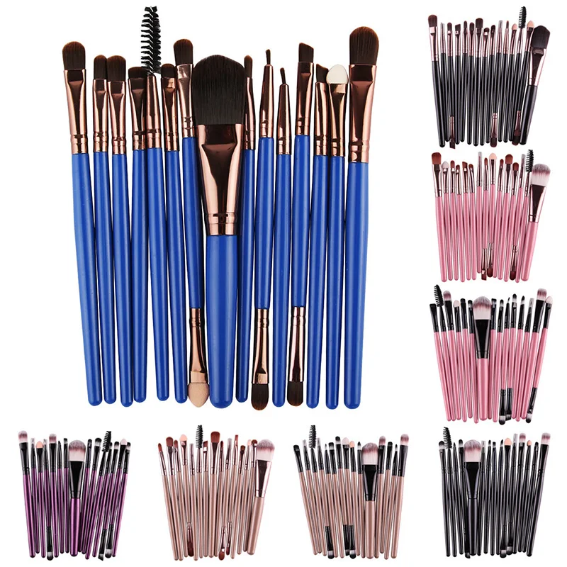 

ELECOOL 15/1Pcs Portable Makeup Brushes Set Foundation Eye shadow Eyeliner Lip Make up Brushes pincel maquiagem