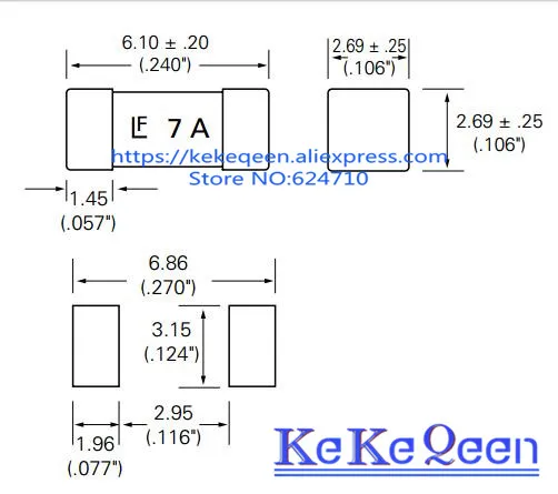 50 шт./лот 1808/2410 SMD предохранители одноразовые 0.25A/0.5A/0.75A/1A/1.5A/2A/3A/3.15A/4A/5A/6.3A/7A/8A/10A/12A/15A