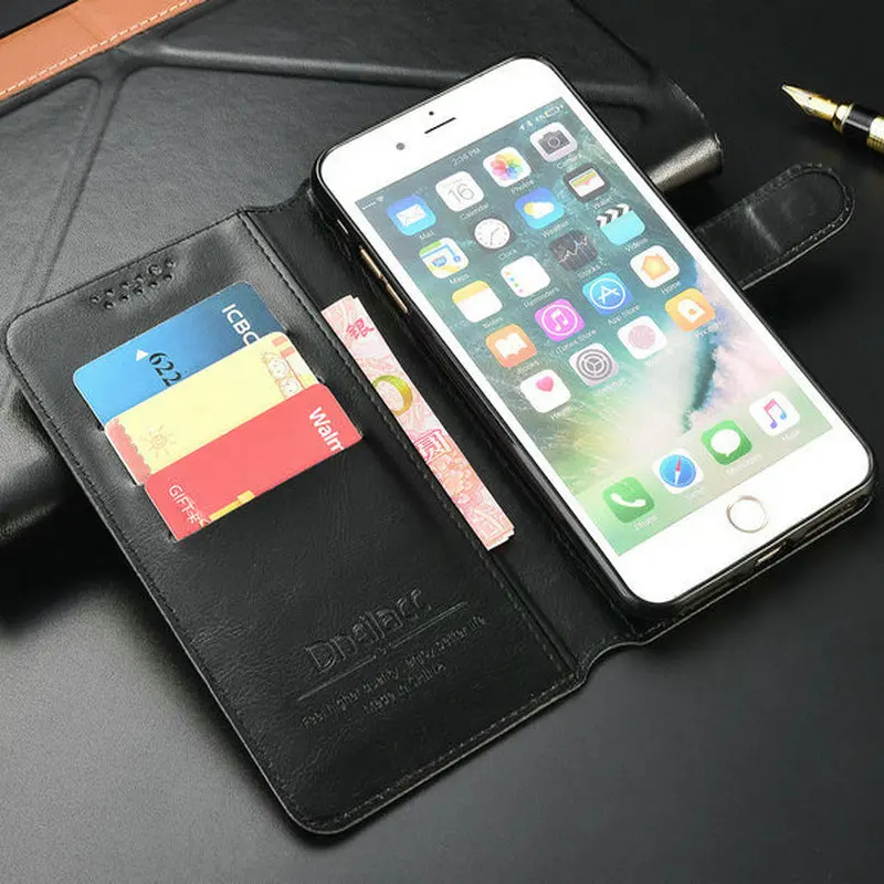 Dneilacc ل Leagoo M5 M7 M8 M9 برو زائد محفظة جلدية لينة السيليكون TPU حالة الجلد ركلة حامل بطاقة تصميم حامل غطاء