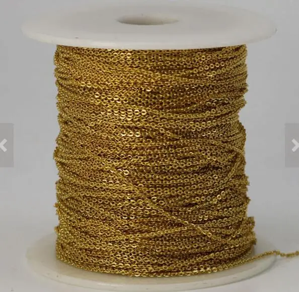 Lot Meters In Bulk Wholesale 2mm Thin Strong Links Soldered Chain Gold