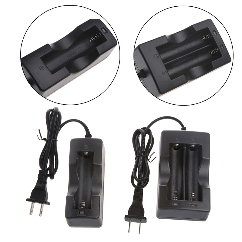 

4.2V US Plug 18650 Li-ion Battery Charger Single/Dual Charging Slot With Cable