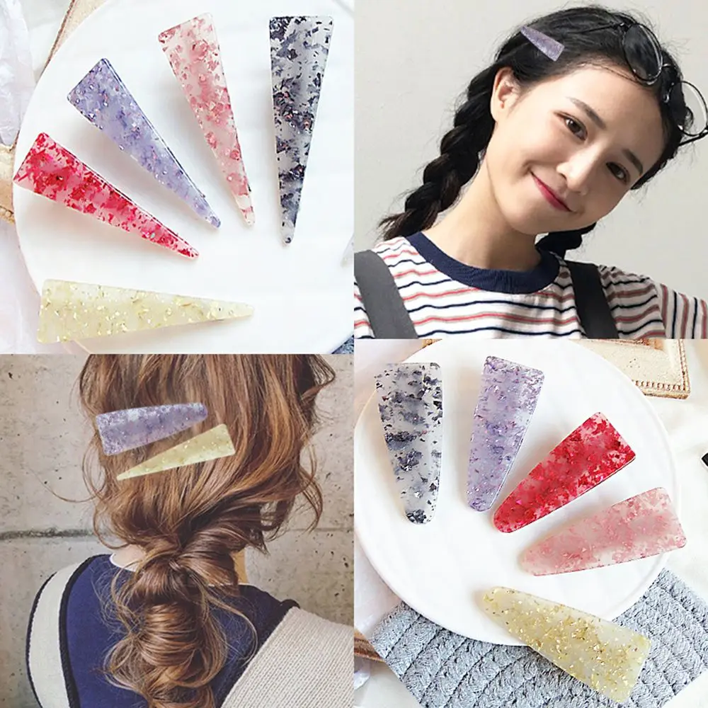 

Fashion Japanese Shining Women Acetate Bangs Clip Flashing Hairpin Girl Cute Hair Clip Barrettes Hair Styling Accessories