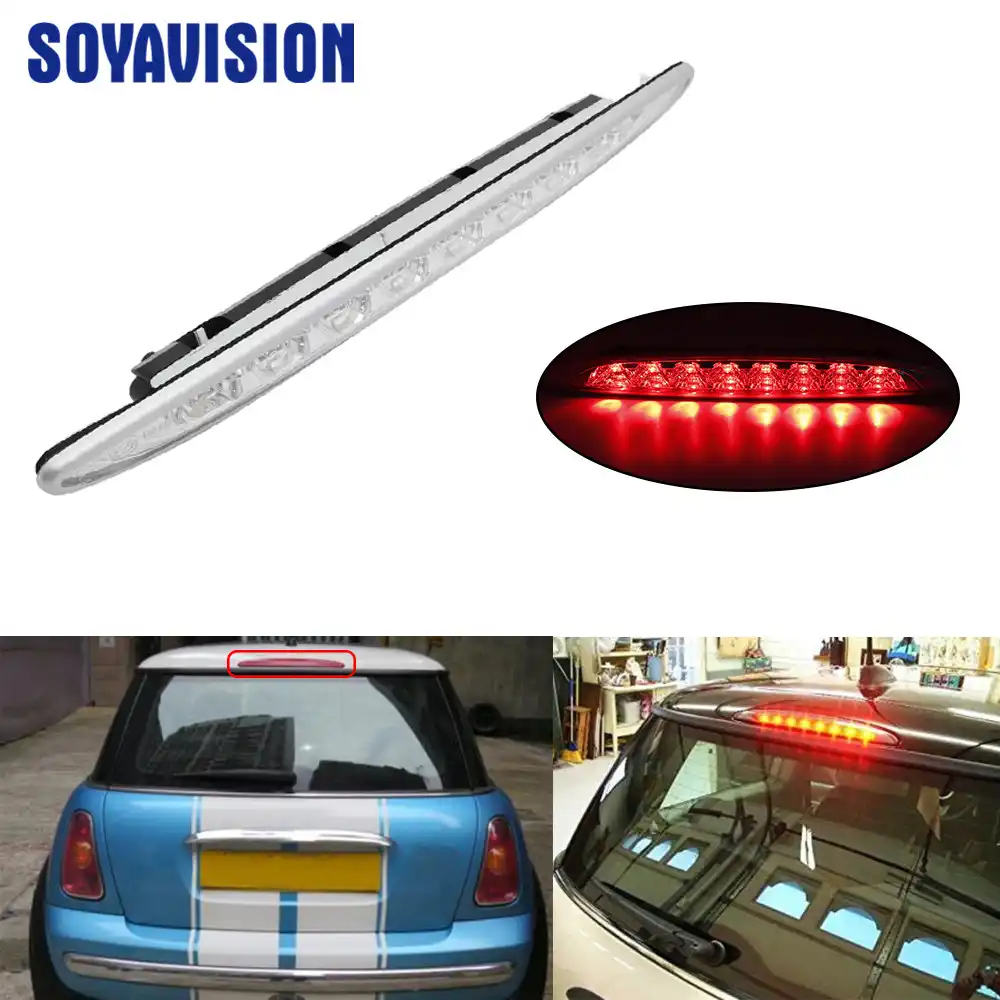 Miniclue Clear Lens Rear High Mount 3rd Stop Brake Light For 2002-2006 Mini Cooper R50 R53 1st Gen