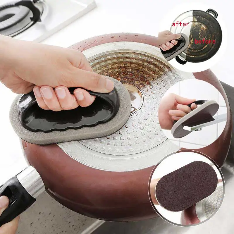 

Strong Decontamination Bath Brush Sponge Tiles Brush Magic Erase Sponge With Handle Kitchen Wash Pot Pan Clean Dishwashing Tools