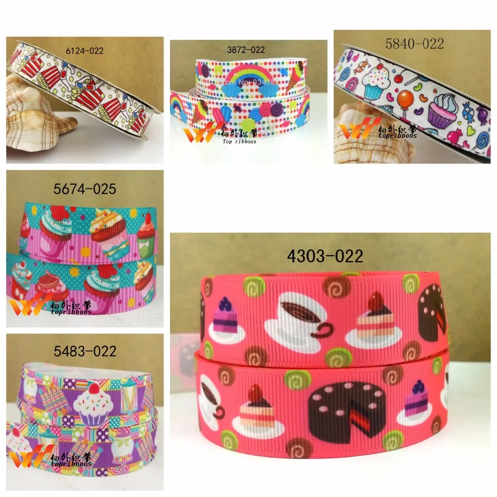 

Free shipping 50 yard per size cake ribbon printed grosgrain ribbon 3872