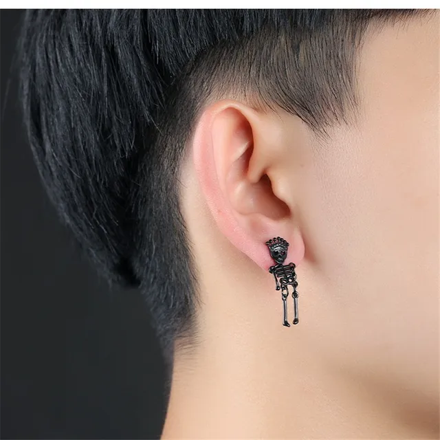 Skull Earrings For Women Stainless Steel Long Earings Fashion Skull Earrings For Women Stainless Steel Long Earings Fashion Jewelry Punk Cool Skeleton Boy Earring Men