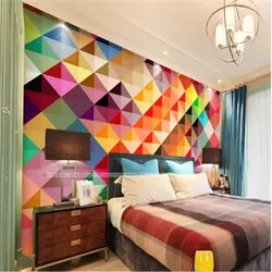Пользовательские фото большая гостиная диван спальня ТВ установка стены Современное оформление стены бумага цветная сетка настенная