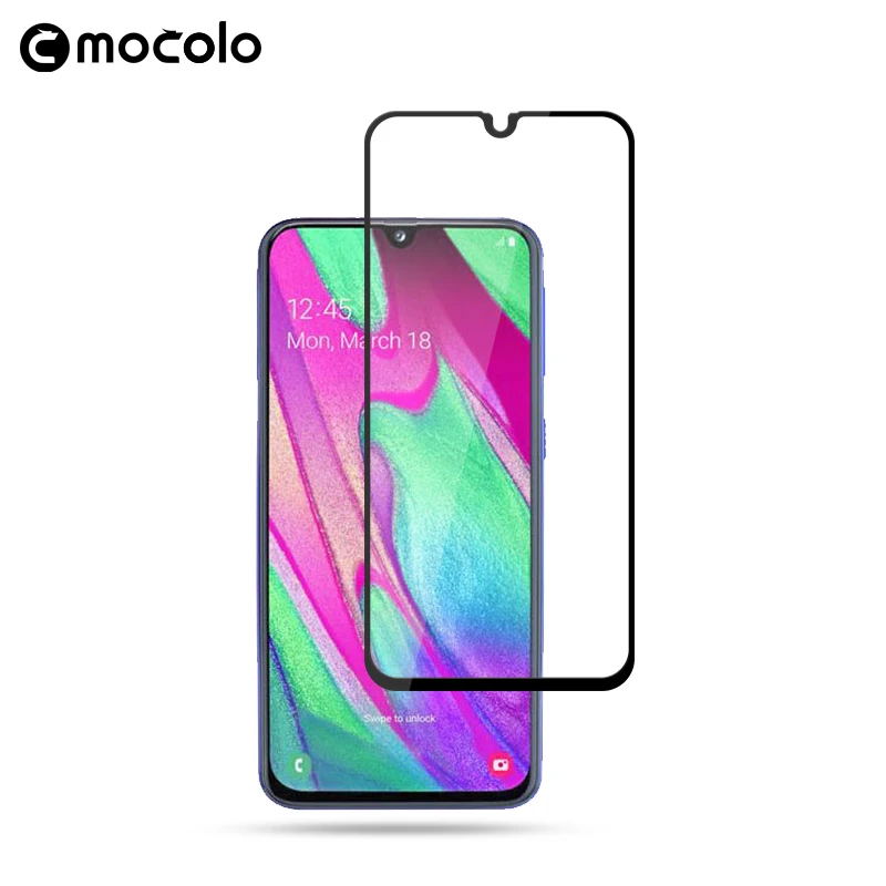 

for Samsung A50 Screen Protector Mocolo Full Cover Full Glued Adhesive Tempered Glass film for Samsung A30 A40 Screen Protector