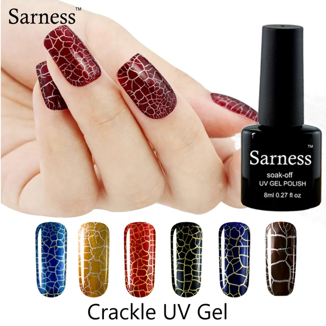 Sarness Crackle Gel Nails Lacquer Cracking Varnish Lucky Colorful Soak Off Crack Style Long Sarness Crackle Gel Nails Lacquer Cracking Varnish Lucky Colorful Soak Off Crack Style Long