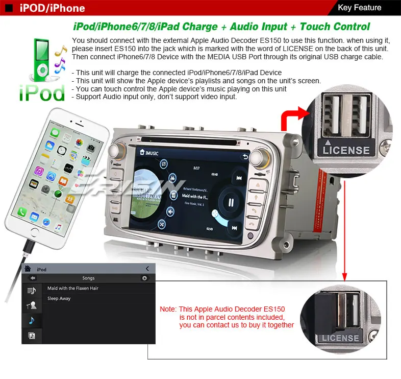Perfect Car DVD CD Player Erisin ES7189F 7" Win8 UI Stereo GPS DAB+ System for Ford Focus Galaxy C-Max S-Max 17