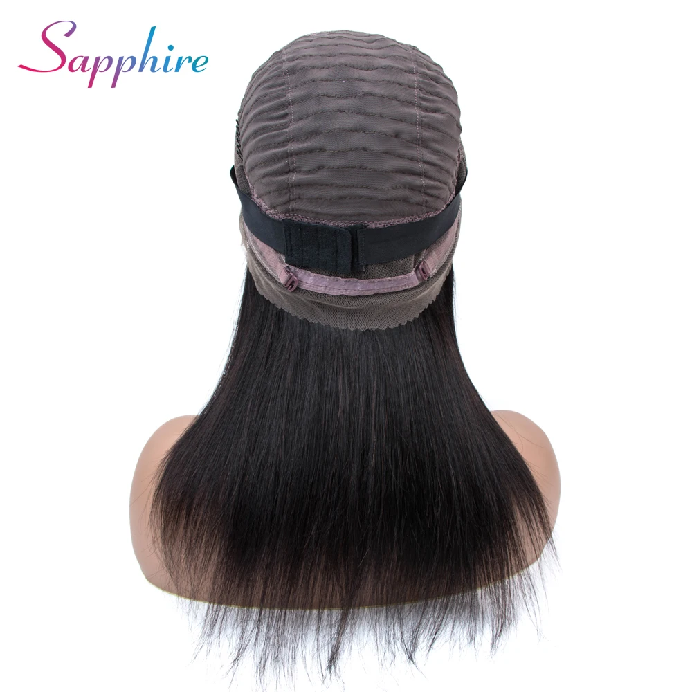 Sapphire 360 парик фронта шнурка Отбеленный узел Remy кружева фронта человеческих волос парики бразильские прямые парики с волосами младенца естественного цвета