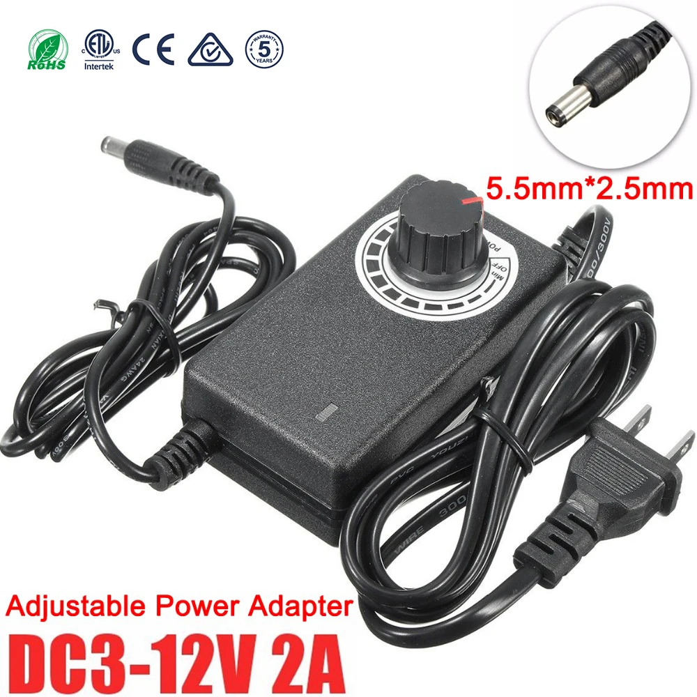 

Power Supply Adjustable AC To DC 3V 9V 12V 24V 36V 1A 2A Power Supply Adapter Universal 3 9 12 24 36 V Volt 1A 2A Led Strip Lamp