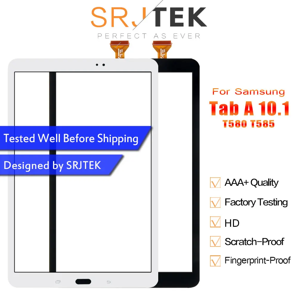 

Srjtek 10pcs/lot For Samsung Galaxy Tab A 10.1 T580 T585 SM-T580 SM-T585 Touch Screen Digitizer Sensor Panel Tablet Replacement
