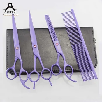 

7 inch professional dog scissors thinning and cutting set