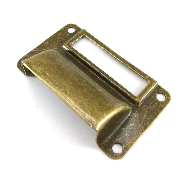 Antique Bronze Cabinet Hardware Pulls Vintage Wooden Box Bin Antique Bronze cabinet hardware pulls vintage Wooden box bin furniture Card Holder Drawer Pull label holders - Antique Bronze Cabinet Hardware Pulls Vintage Wooden Box Bin