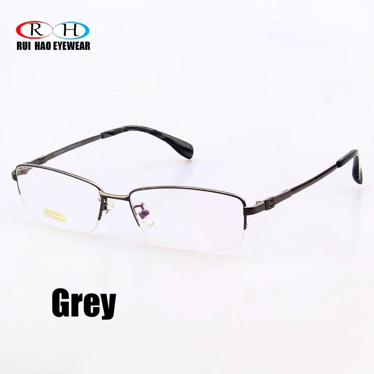 RUI HAO, очки, оправа очков, оправа очков из титанового сплава, для мужчин, высокая эластичность, оправа, очки с памятью, 33018 - Цвет оправы: Grey