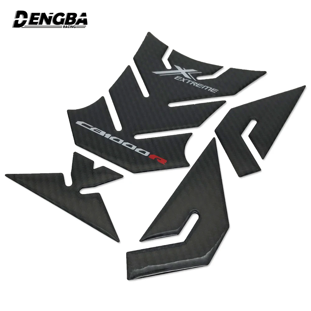 

Carbon Fiber Fish Bone Sticker Decal Emblem Protection Tank Pad Cas Cap For Honda CB1000R CB 1000R