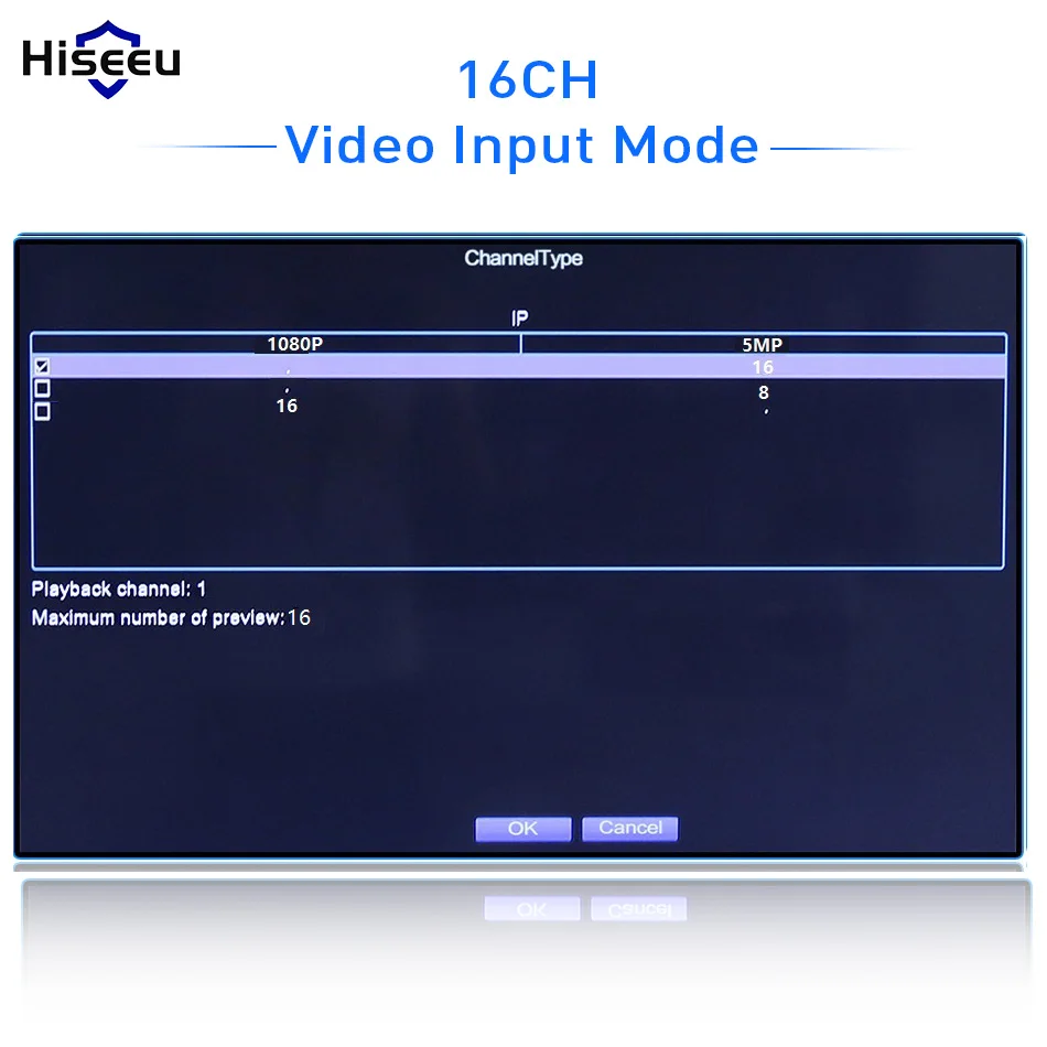 Online Hiseue H.265 Video vigilancia NVR grabadora 8CH 16CH 5MP 4MP 2MP salida detección de movimiento ONVIF grabadora para cámara IP caja de Metal