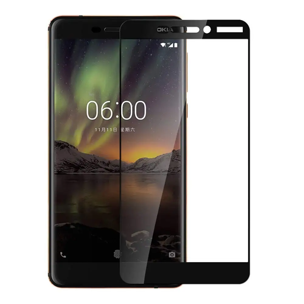 

Screen Protector For Nokia 6 2018 Tempered Glass Nokia 6.1 TA-1068 TA-1050 TA-1043 TA-1016 TA-1045 Screen Protector Full Cover