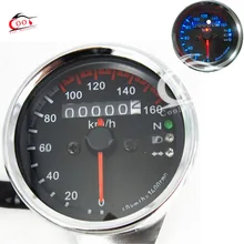 Универсальный мотоцикл двойной одометр KMH спидометра светодиодный Подсветка сигнала 12 V