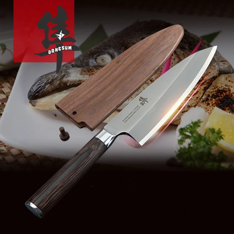 Free Shipping Liang Da Stainless Steel Kitchen Sashimi Salmon Knife Chef Raw Fish Fillet Knife