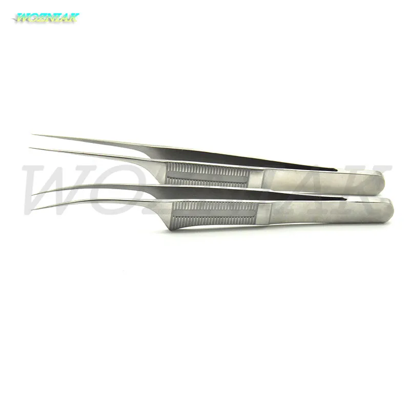 

free Shipping Non-slip Useful Stainless steel high quality Fingerprint flying wire forceps Microscope Tweezers Hair line forcep