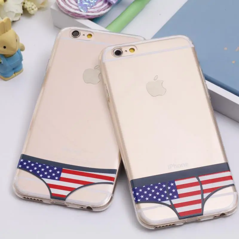 TPU Flag briefs Case for iphone 6 4.7&quot sexy Leopard Super man Soft silicone Phone cases Cover |