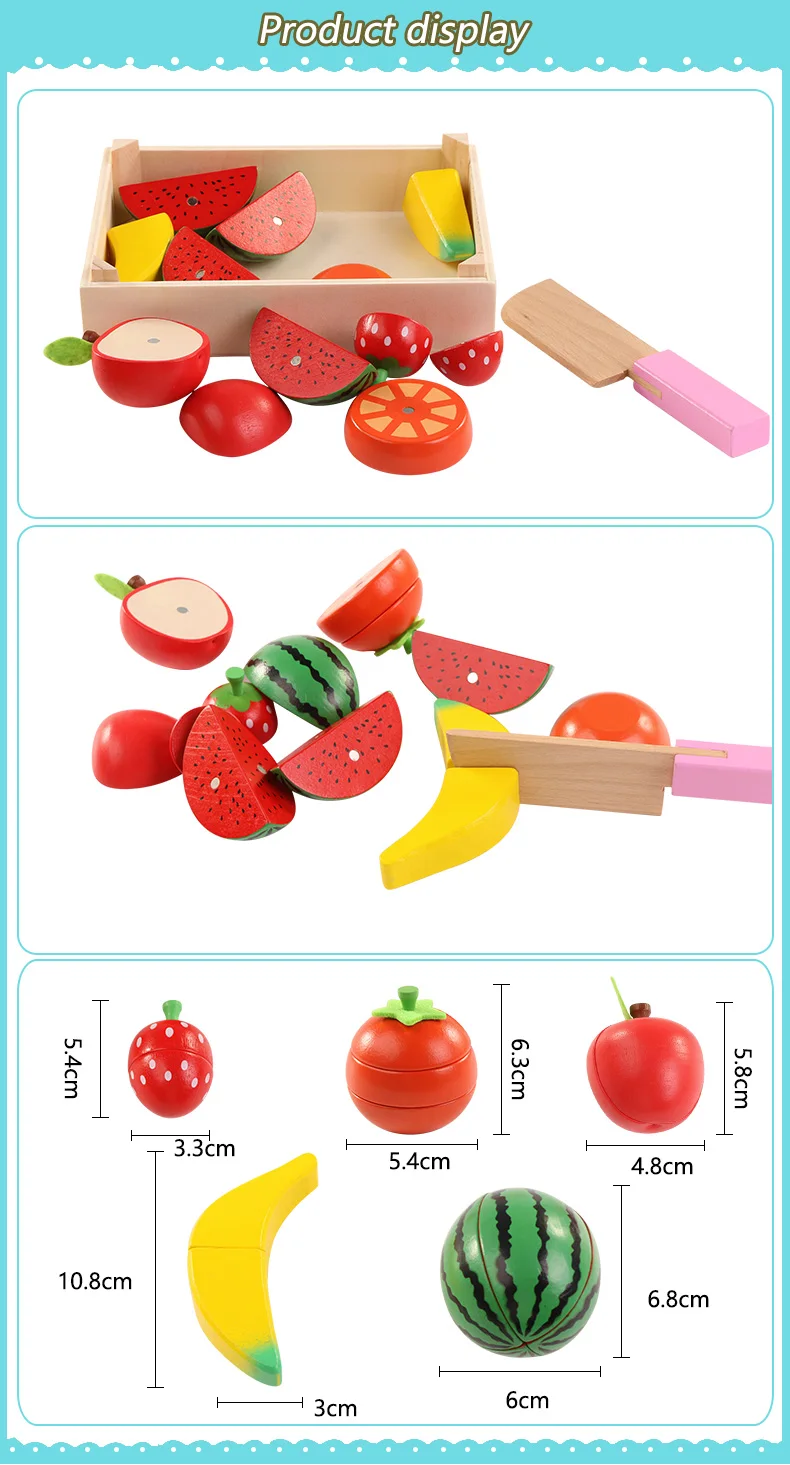 Деревянные классические кухонные игрушки для резки фруктов, овощей, миниатюрная еда для детей, деревянные детские Игрушки для раннего образования